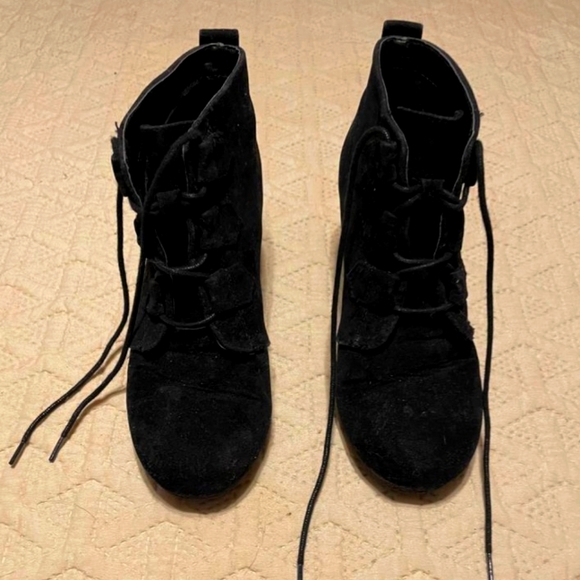 Womens black wedge boots - Picture 5 of 5